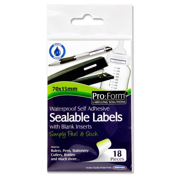 PRO:FORM PKT.18 WATERPROOF SEALABLE LABELS