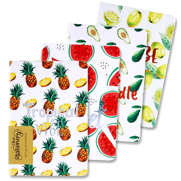I LOVE STATIONERY A5 192pg JOURNAL - FRUITS 4 ASST.