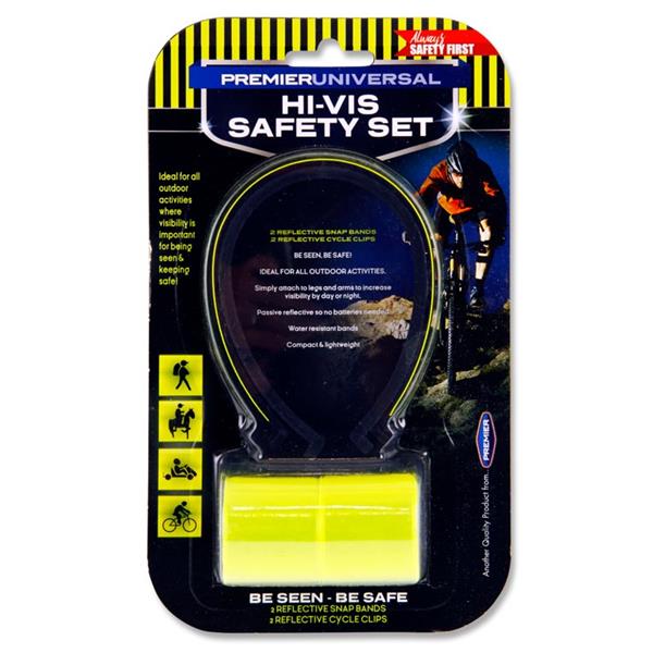 * PREMIER UNIVERSAL 3pce HI-VIZ REFLECTIVE BICYCLE SAFETY SET