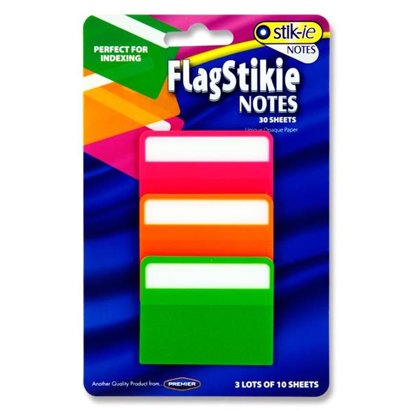 STIK-IE NOTES 3x10 SHEETS 49x40mm TRANSPARENT INDEX STIKIE NOTES - NEON