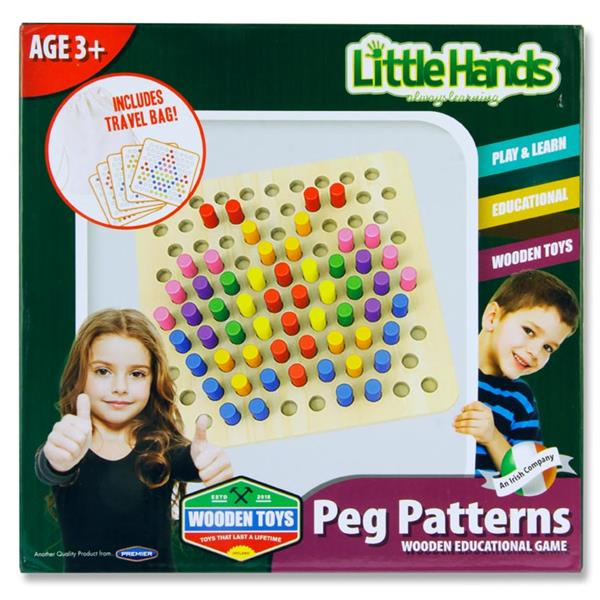 LITTLE HANDS WOODEN EDUCATION GAME - PEG PATTERNS