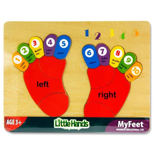 LITTLE HANDS WOODEN EDUCATION TOY - COUNTING MY FEET PUZZLE