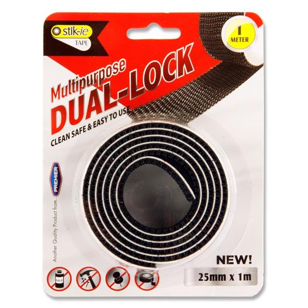 STIK-IE 25mm x 1m ROLL MULTIPURPOSE DUAL-LOCK - BLACK