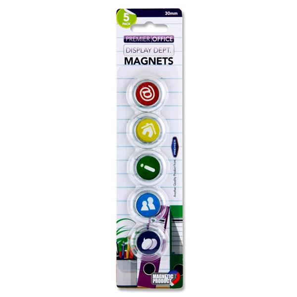 * PREMIER OFFICE CARD 5 30mm ROUND MAGNETS - SYMBOLS