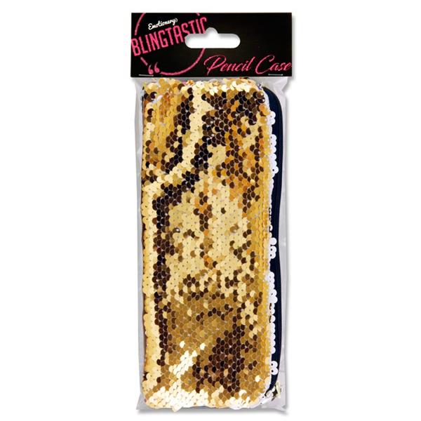 * EMOTIONERY BLINGTASTIC SEQUINS FLAT PENCIL CASE 5 ASST.