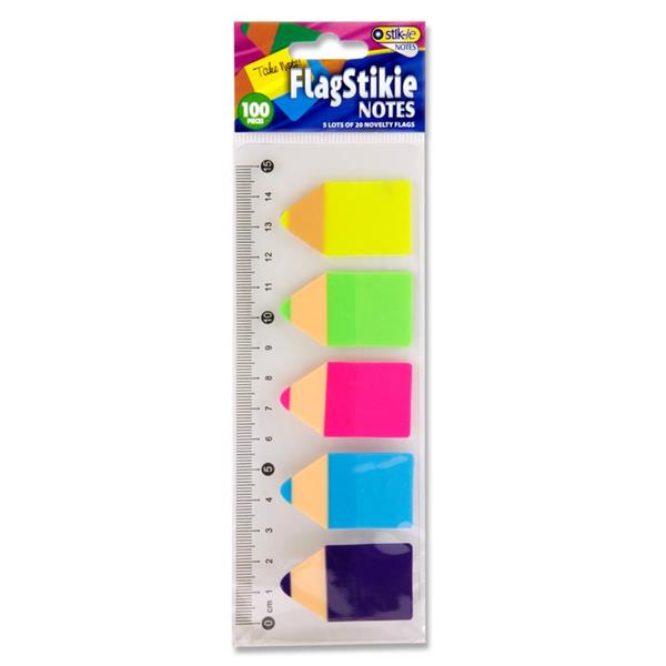 STIK-IE SET 100 PET MEMO in PENCIL SHAPE - 5 ASST