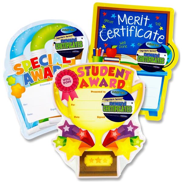 CLEVER KIDZ PKT.25 REWARD CERTIFICATES 3 ASST.