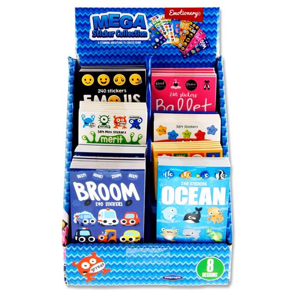 * EMOTIONERY MINI MEGA STICKER BOOK COLLECTION 8 ASST CDU