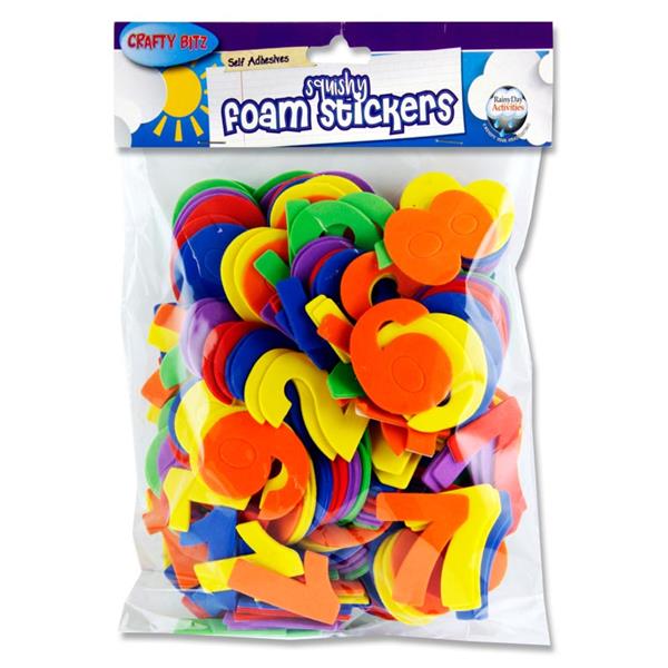 CRAFTY BITZ PKT.220 5mm FOAM STICKERS - NUMBERS