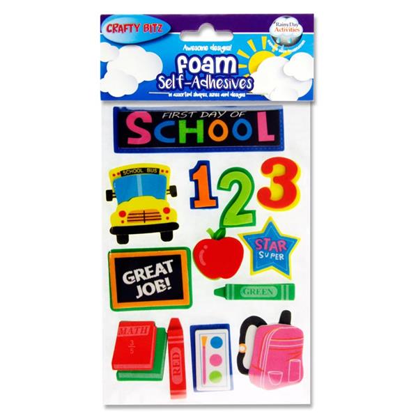 CRAFTY BITZ 3D FOAM STICKERS - SCHOOL 2 ASST.