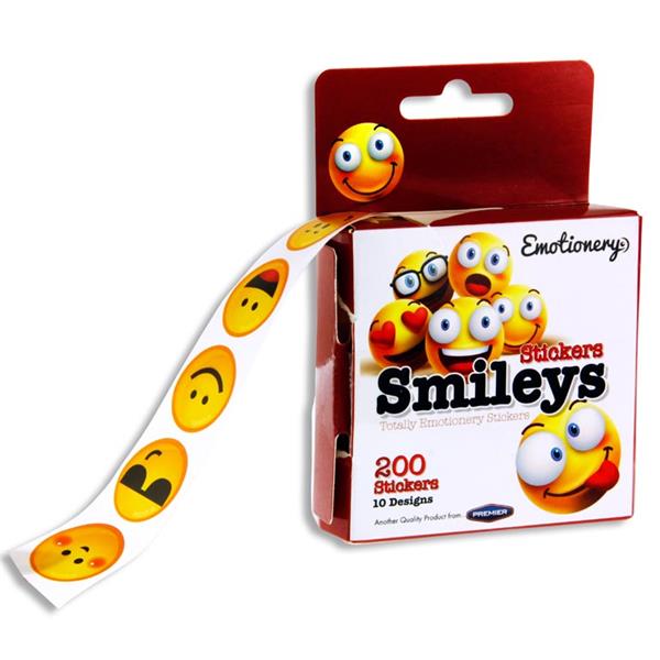 EMOTIONERY ROLL 200 STICKERS - SMILEYS
