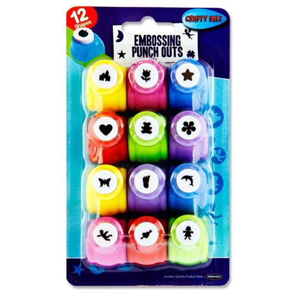 * CRAFTY BITZ CARD 12 1.5cm EMBOSSING PUNCH OUTS