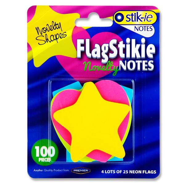 STIK-IE 100pce FLAG STIKIE NOVELTY NOTES ASST SHAPES