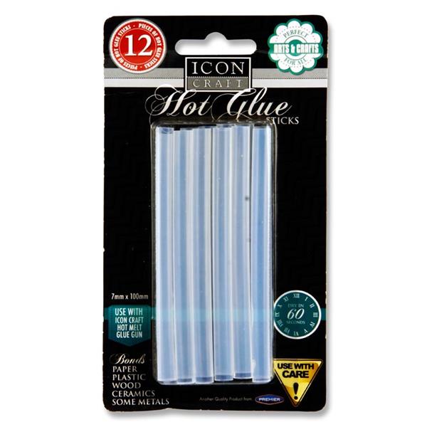 ICON CRAFT PKT.12 HOT MELT GLUE GUN REFILL - REGULAR