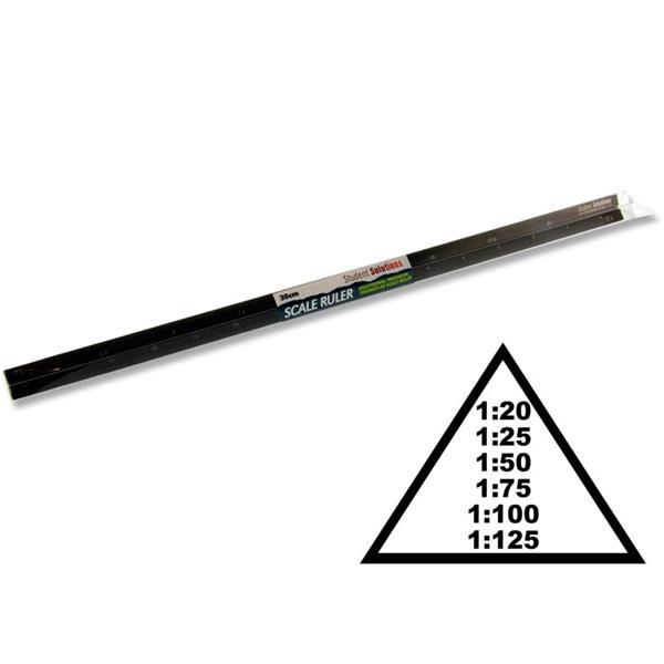 STUDENT SOLUTIONS 30cm TRIANGULAR SCALE RULER - ALUMINIUM