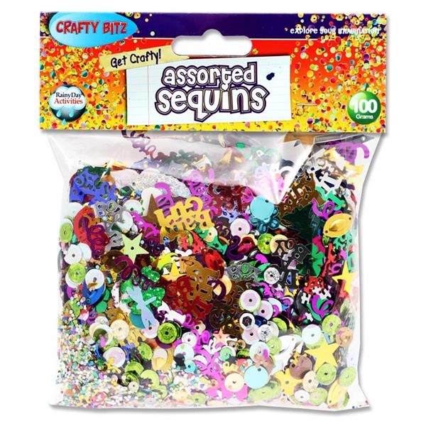 CRAFTY BITZ 100g ASSORTED SEQUINS