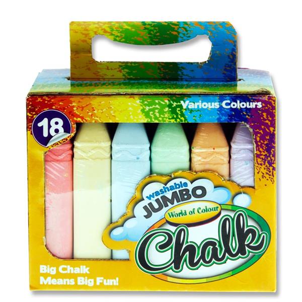 WORLD OF COLOUR BOX 18 JUMBO CHALK COLOURED