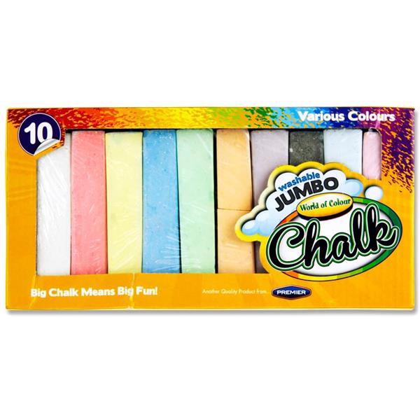 WORLD OF COLOUR BOX 10 JUMBO CHALK COLOURED