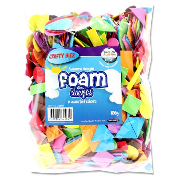 CRAFTY BITZ 100g BAG ASSORTED FOAM SHAPES