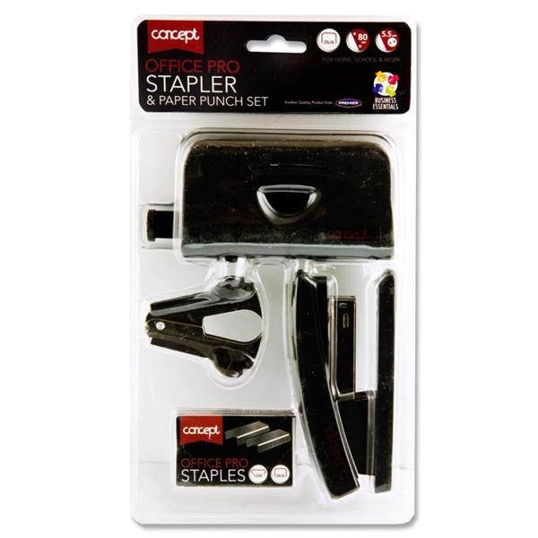 CONCEPT OFFICE PRO 26/6 STAPLER & PAPER PUNCH SET