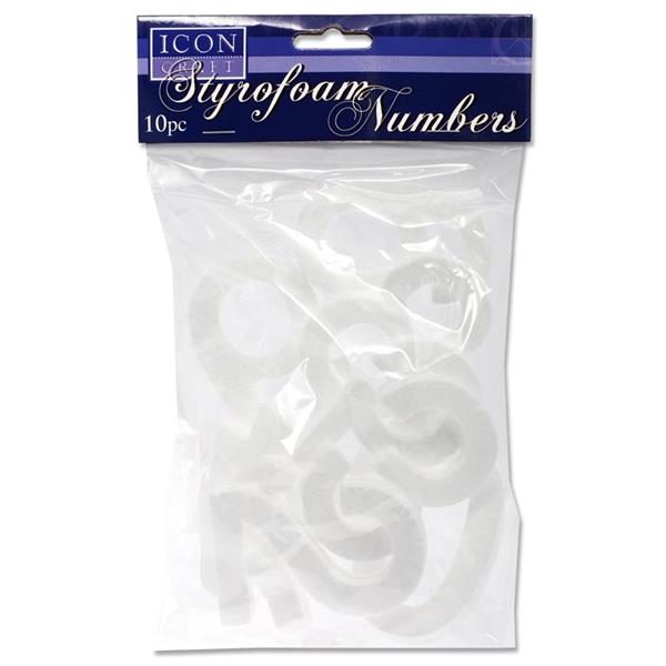* ICON CRAFT PKT.10 STYROFOAM SHAPE - NUMBERS