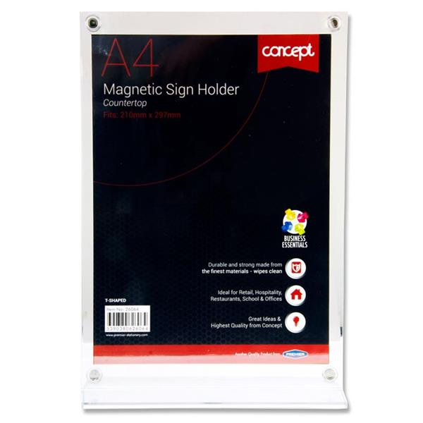 CONCEPT A4 MAGNETIC T-SHAPED COUNTERTOP SIGN HOLDER