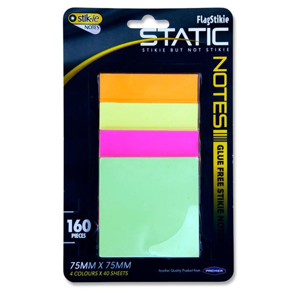 STIK-IE CARD 4x40 SHEET 75x75mm STATIC NOTES