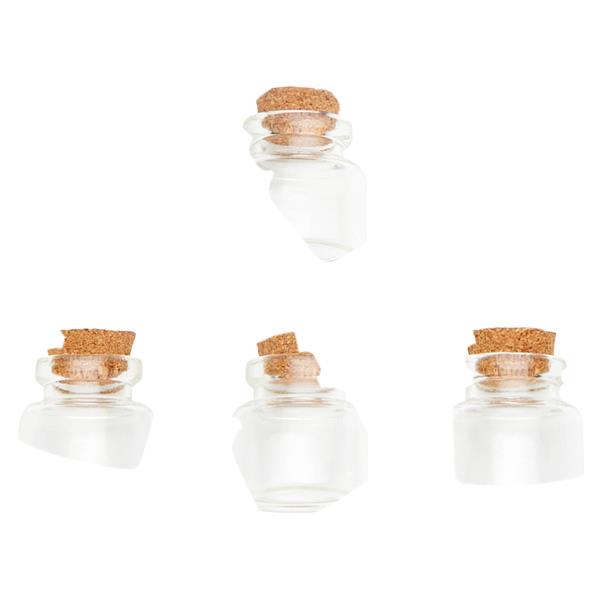 * ICON CRAFT PKT.4x14ml GLASS JARS W/CORK LID
