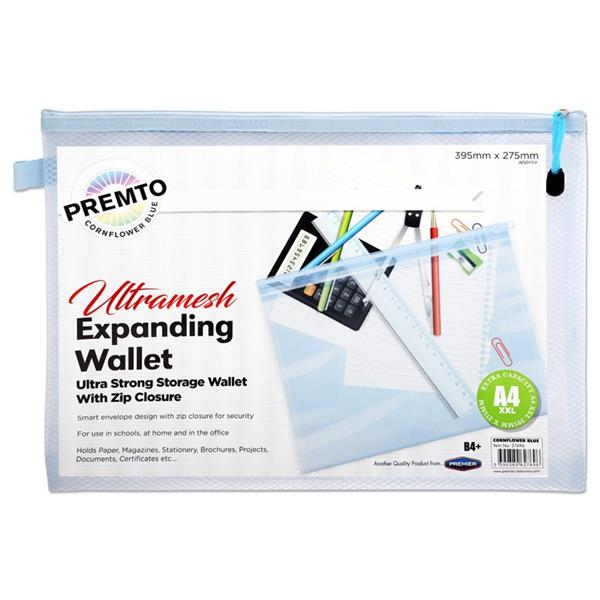 PREMTO PASTEL B4+ ULTRAMESH EXPANDING WALLET - CORNFLOWER BLUE