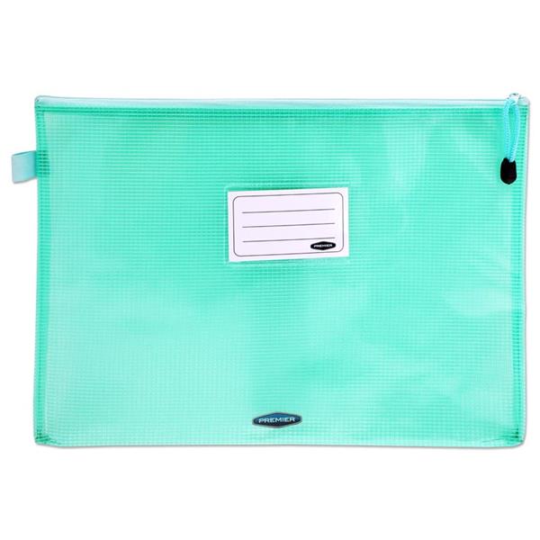 * PREMTO PASTEL A4+ EXTRA DURABLE EXPANDING MESH WALLET - MINT MAGIC