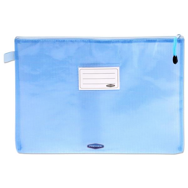 PREMTO PASTEL A4+ EXTRA DURABLE EXPANDING MESH WALLET - CORNFLOWER BLUE