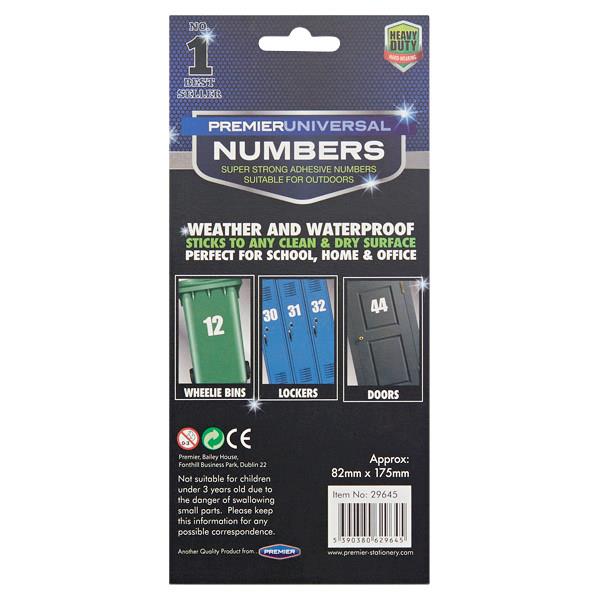 PREMIER UNIVERSAL 82x175mm ADHESIVE NUMBER - 8