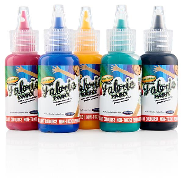 WORLD OF COLOUR CARD 5x20ml FABRIC PAINT