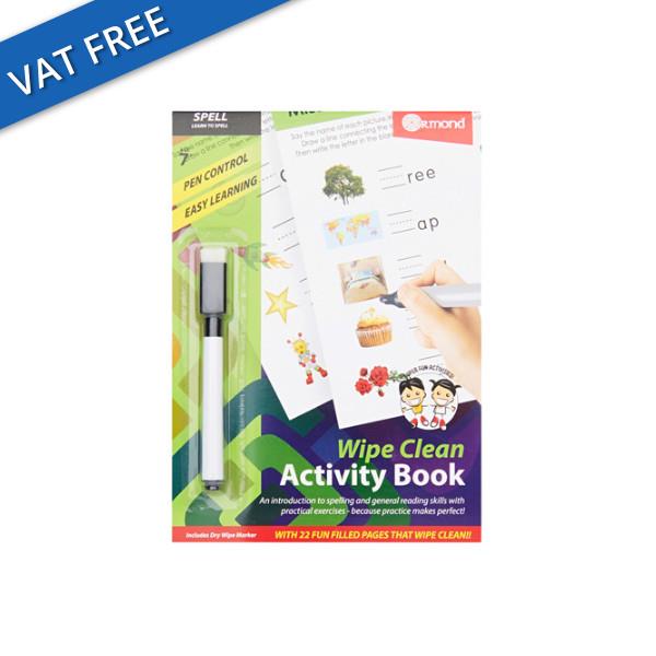 ORMOND A5 22PG WIPE CLEAN ACTIVITY BOOK W/PEN - SPELL