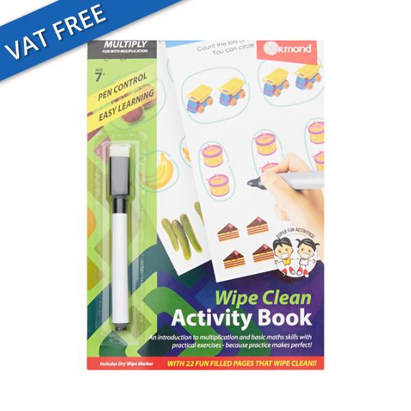 ORMOND A5 22PG WIPE CLEAN ACTIVITY BOOK W/PEN - MULTIPLY