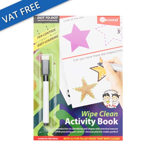 ORMOND A5 22PG WIPE CLEAN ACTIVITY BOOK W/PEN - DOT TO DOT