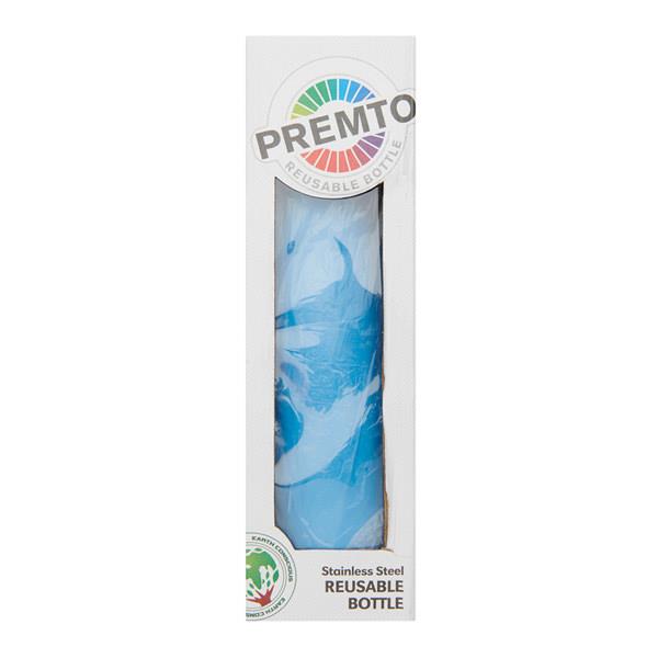 PREMTO 500ml STAINLESS STEEL WATER BOTTLE - PRINTER BLUE