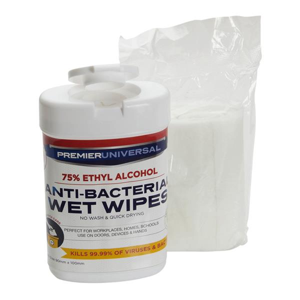 PREMIER UNIVERSAL TUB 50 ANTI-BACTERIAL WET WIPES