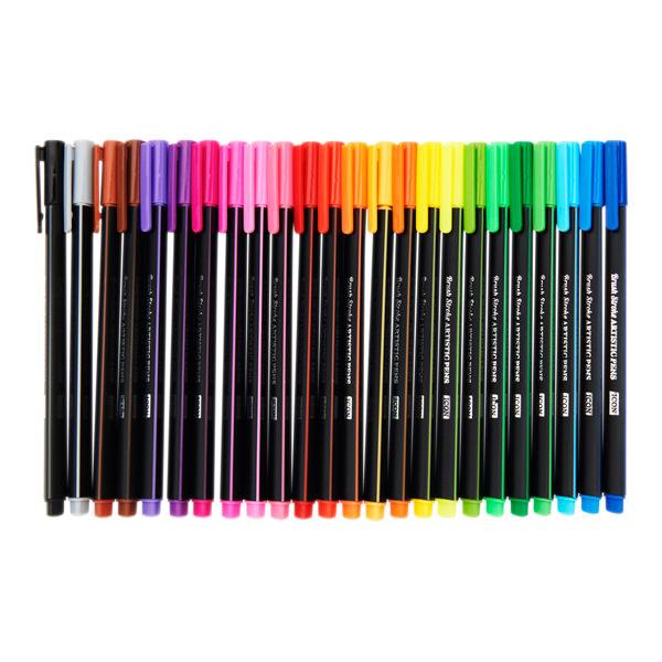 ICON SET 24 BRUSH STROKE ARTISTIC PENS