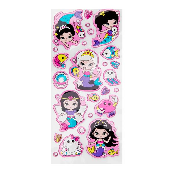EMOTIONERY CARD 25 PUFFY STICKERS - MERMAID