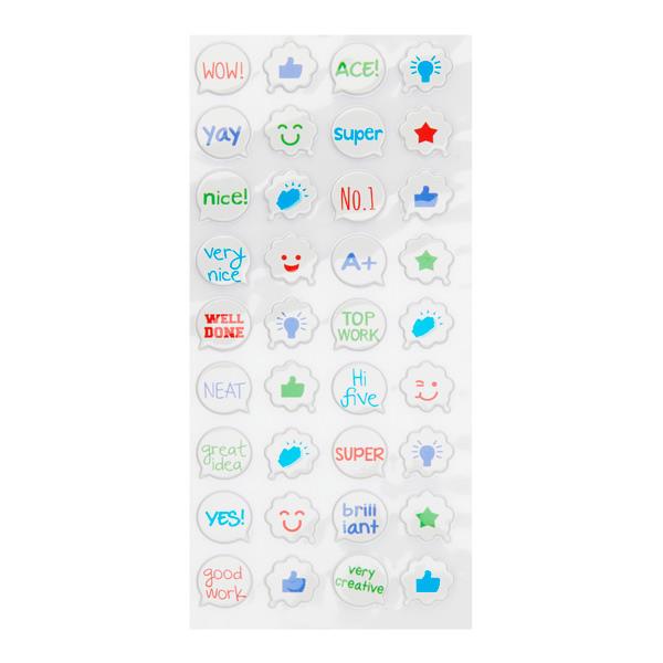 EMOTIONERY CARD 36 PUFFY STICKERS - SPEECH BUBBLES