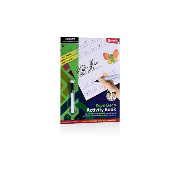 ORMOND A4 14PG WIPE CLEAN ACTIVITY BOOK - CURSIVE