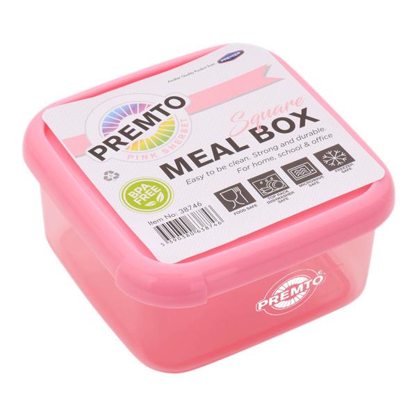 * PREMTO PASTEL SQUARE MEAL BOX SIZE - PINK SHERBET