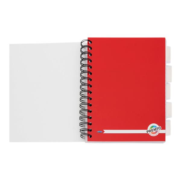 PREMTO A5 250PG PP 5 SUBJECT PROJECT BOOK - KETCHUP RED