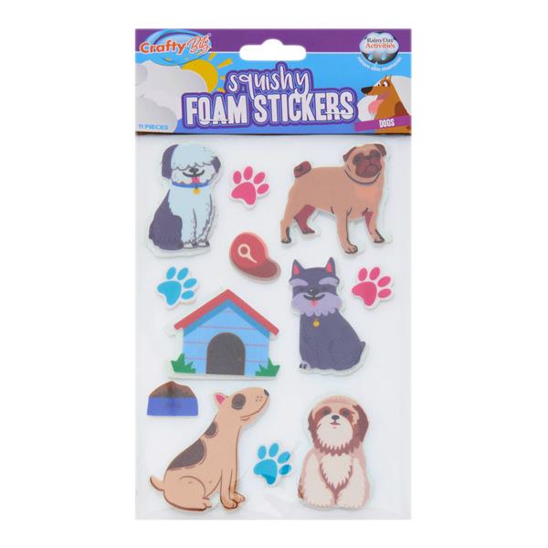* CRAFTY BITZ PKT.11 SQUISHY FOAM STICKERS - DOGS