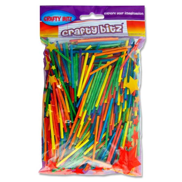 CRAFTY BITZ 75g BAG MATCHSTICKS - COLOURED
