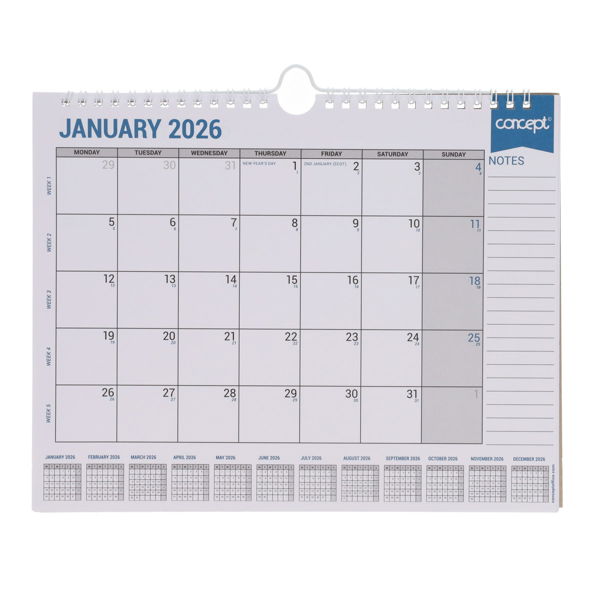 CONCEPT 2026 EASY GLANCE MONTHLY PLANNER