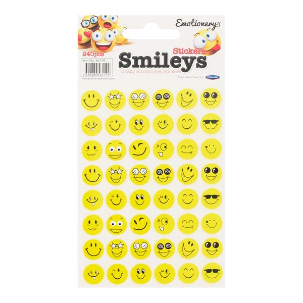 EMOTIONERY PKT.240 STICKERS - SMILEYS