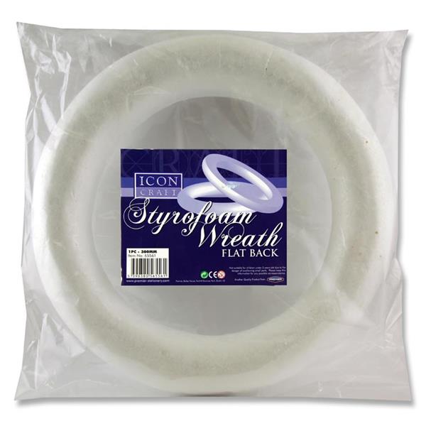 ICON CRAFT STYROFOAM FLAT BACK WREATH -  DIA 300mm