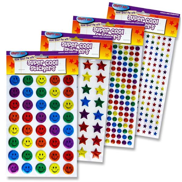 CRAFTY BITZ SUPER COOL STICKERS - PUFFY 4 ASST.
